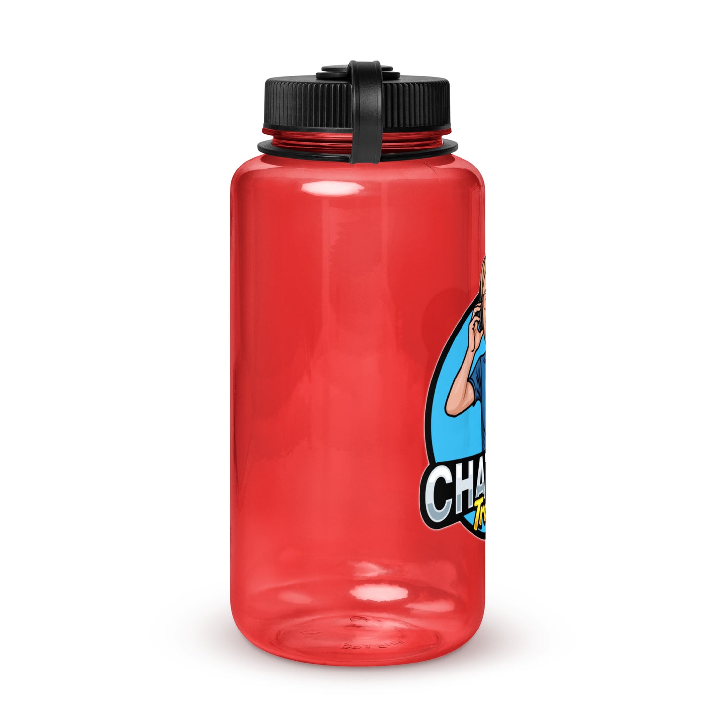 Wide mouth plastic water bottle